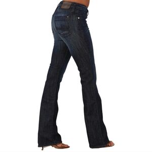 CHIP & PEPPER "Stella San" wide leg flare dark wash jeans sz 31x35.75L TALL y2k
